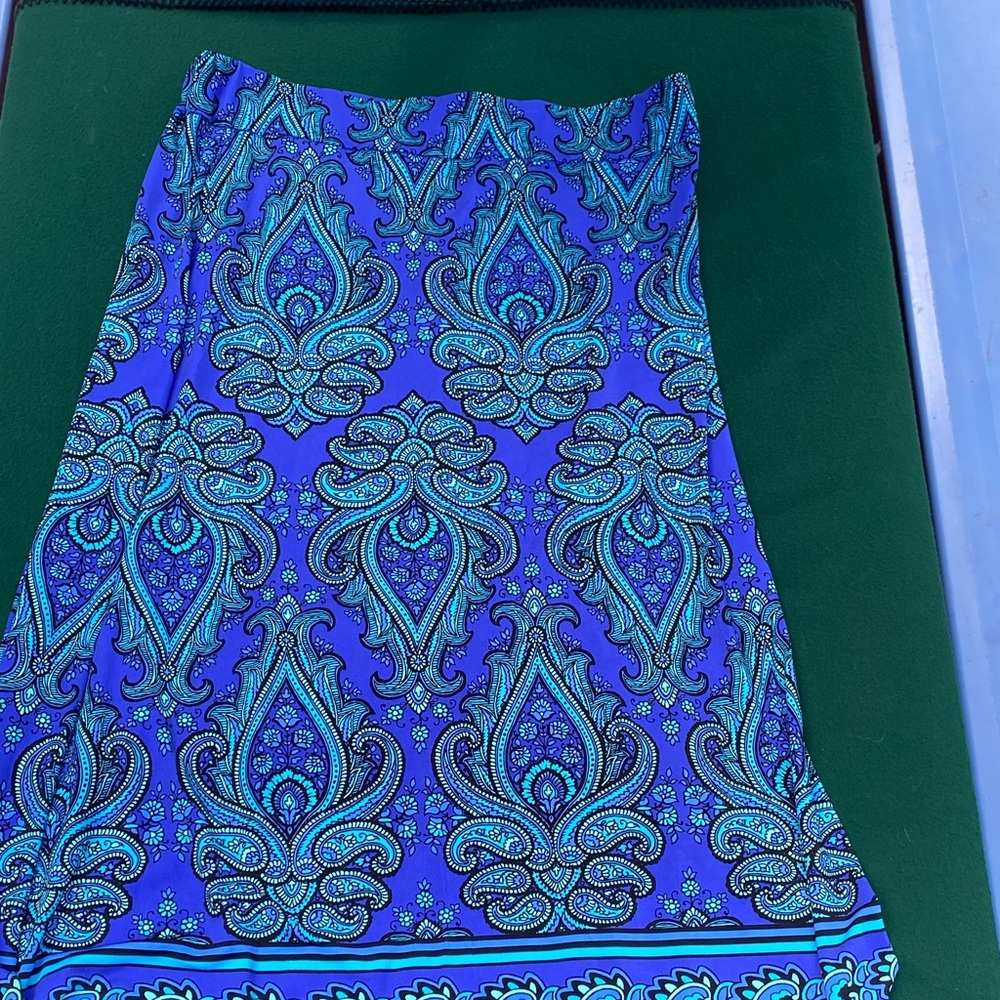 Bob Mackie Blue and Green Paisley Swim shirt